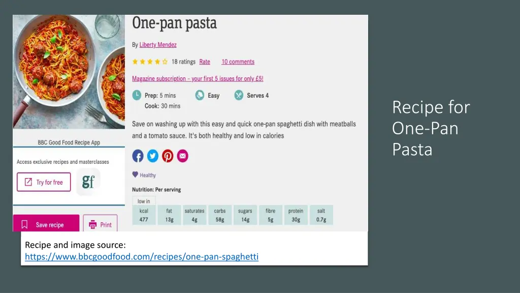 recipe for one pan pasta