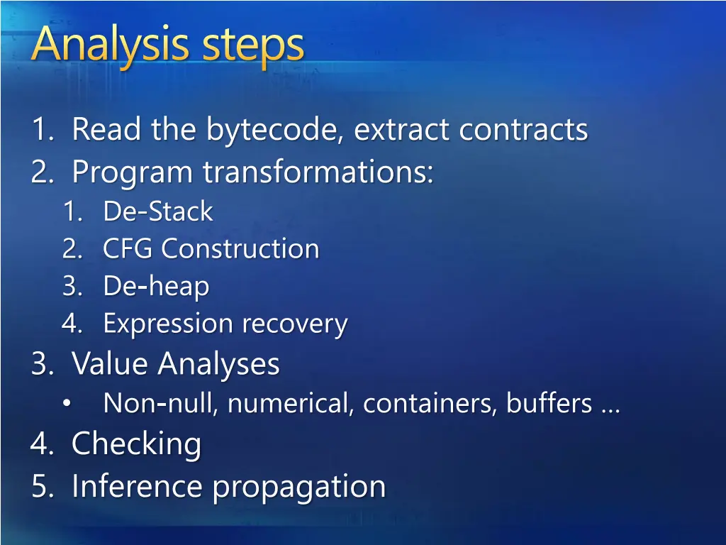analysis steps