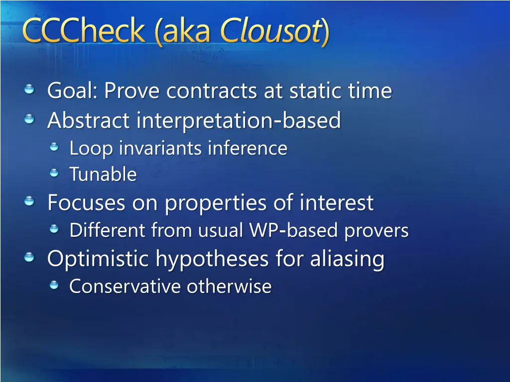 cccheck aka clousot