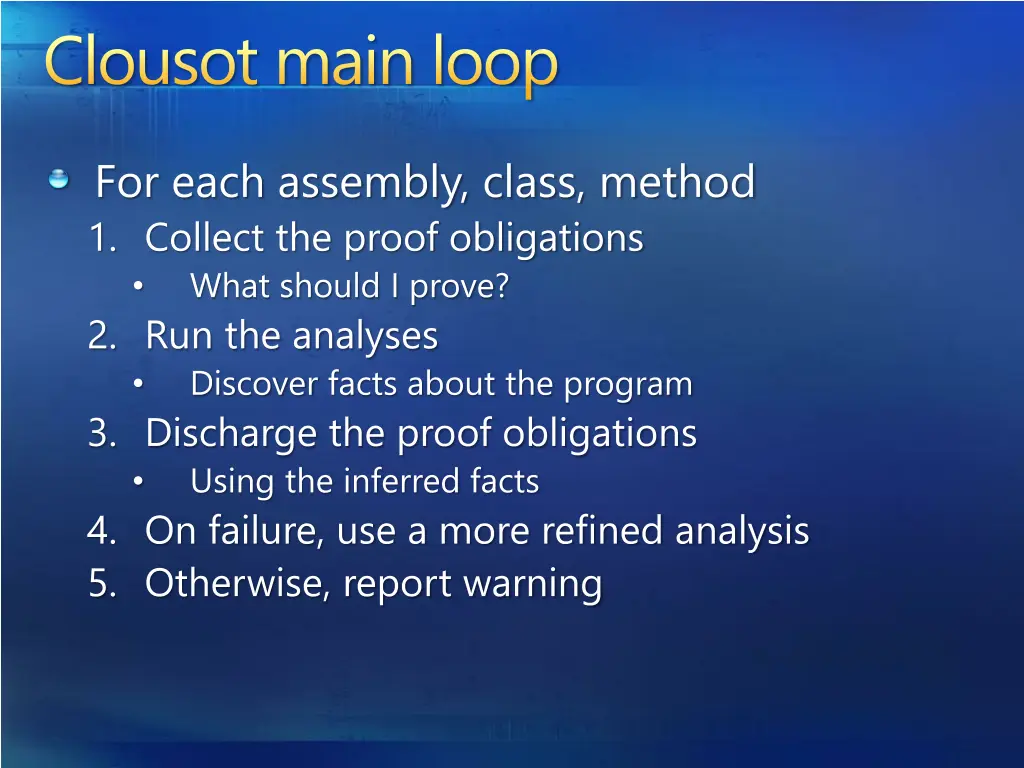 clousot main loop
