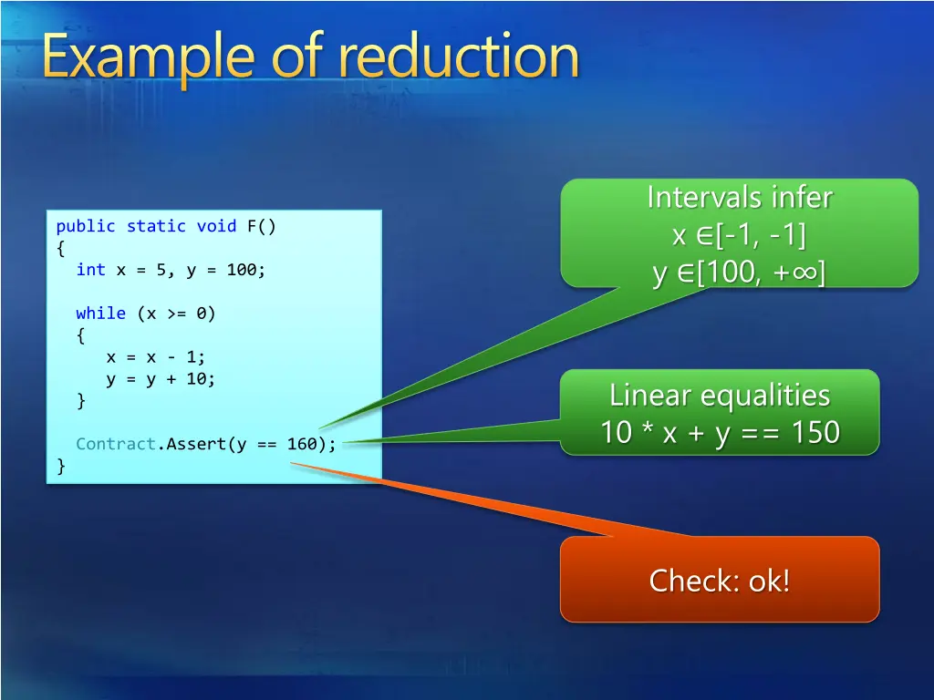 example of reduction