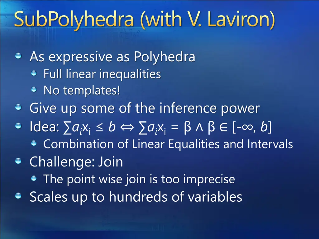 subpolyhedra with v laviron