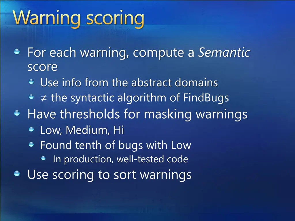 warning scoring