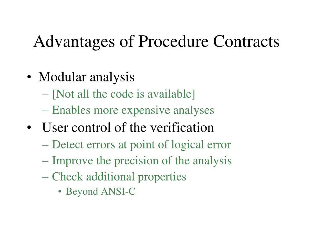 advantages of procedure contracts