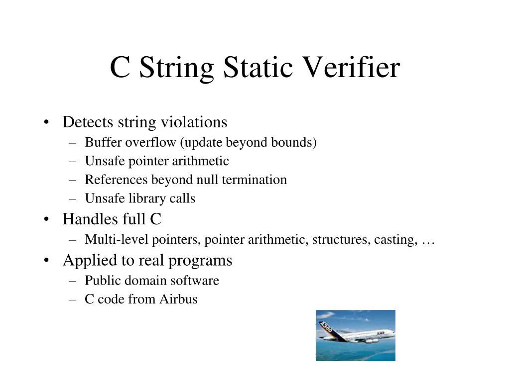 c string static verifier