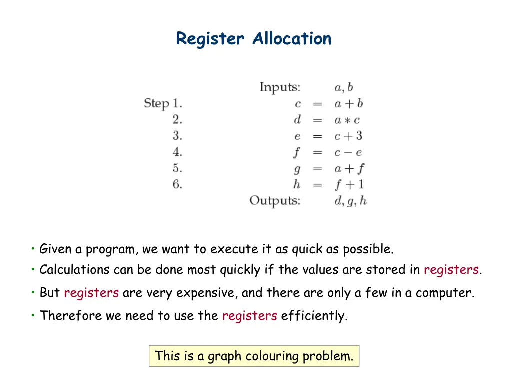 register allocation