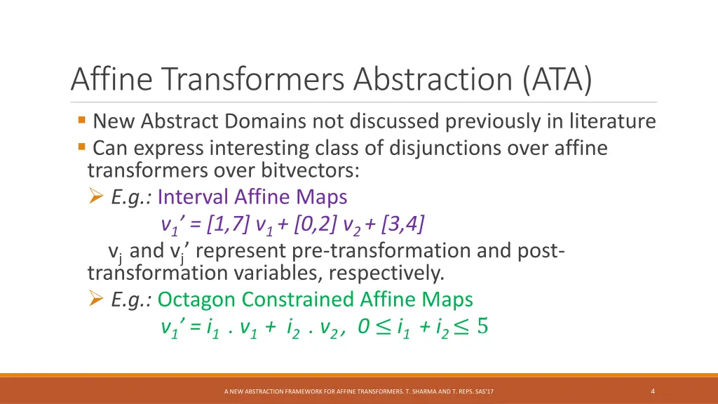 affine transformers abstraction ata new abstract