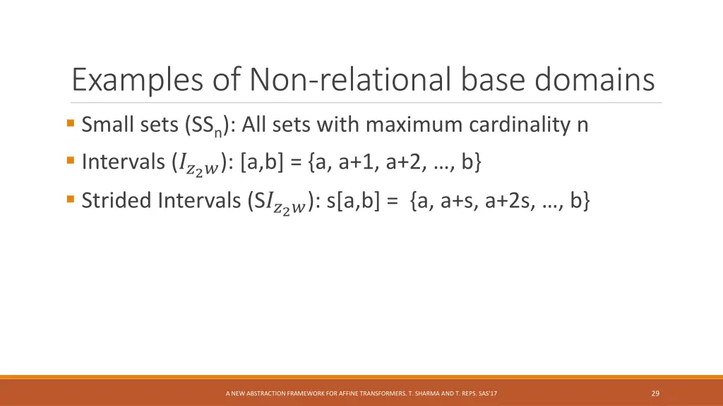 examples of non relational base domains small