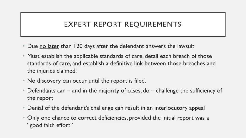 expert report requirements