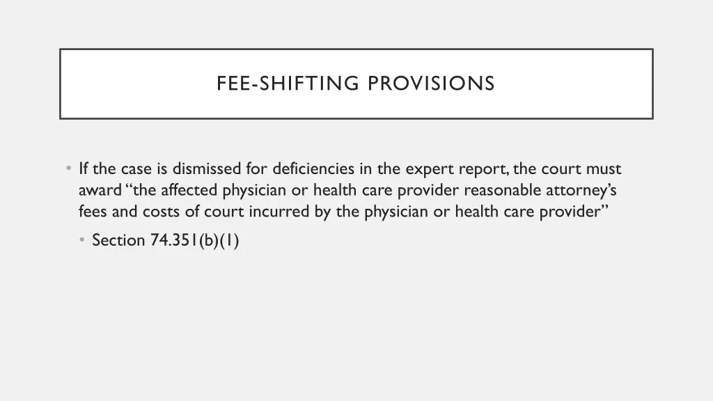 fee shifting provisions