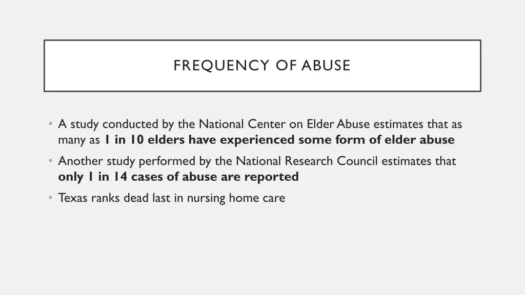 frequency of abuse