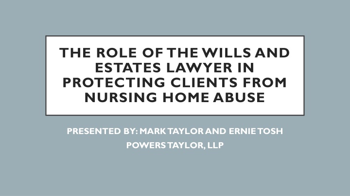 the role of the wills and estates lawyer