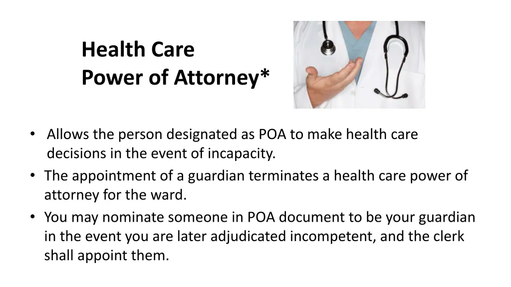 health care power of attorney