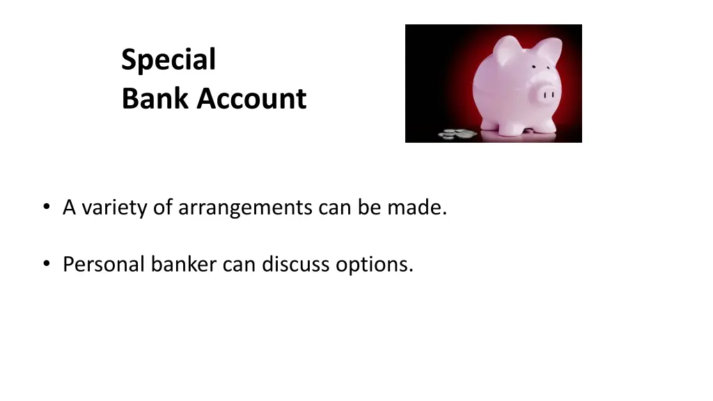 special bank account
