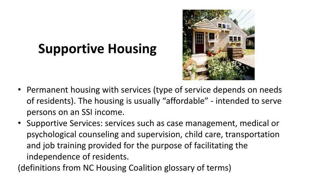 supportive housing