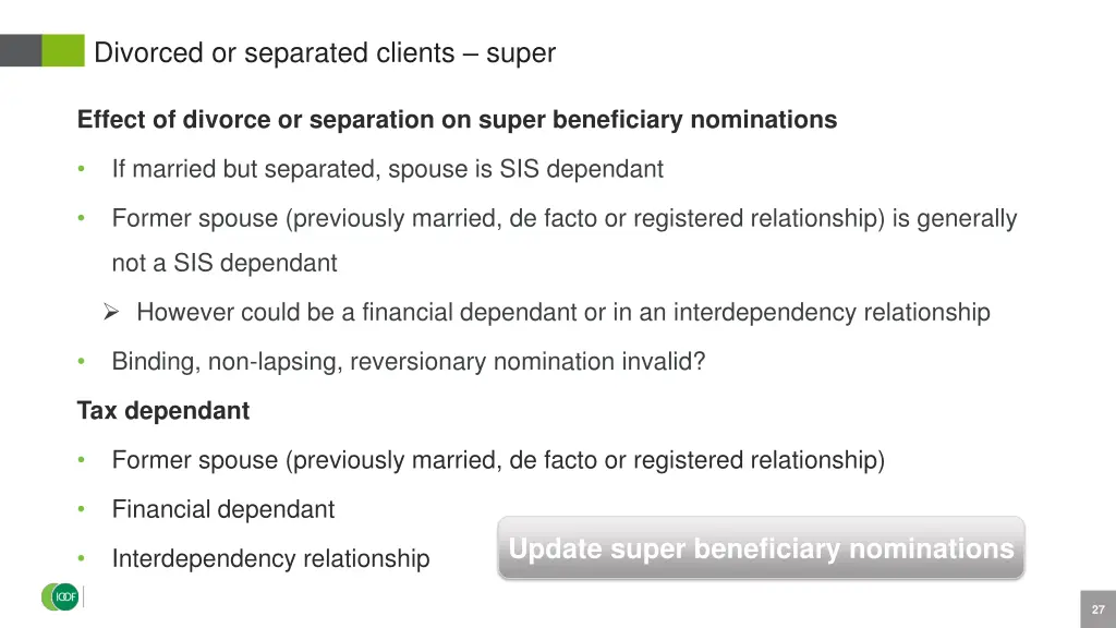 divorced or separated clients super