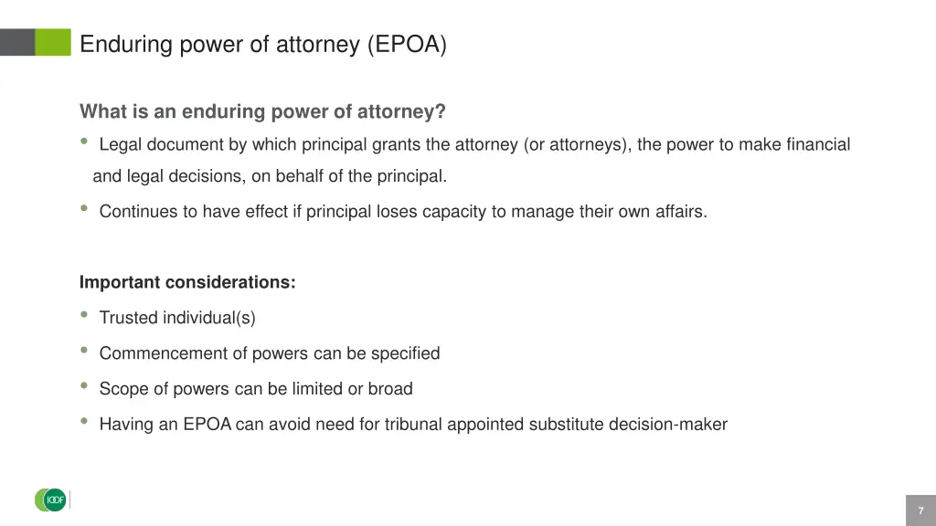 enduring power of attorney epoa