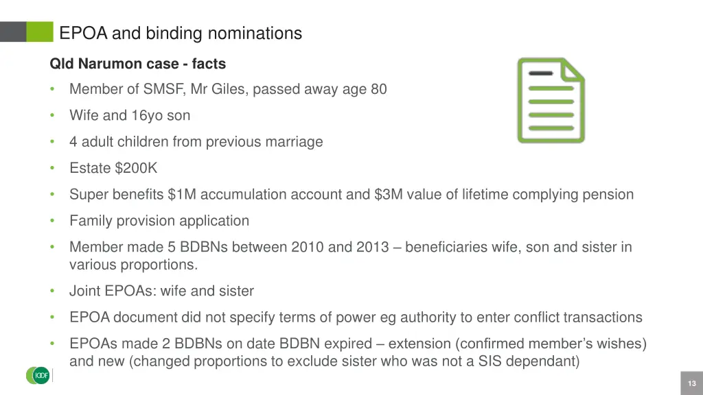 epoa and binding nominations