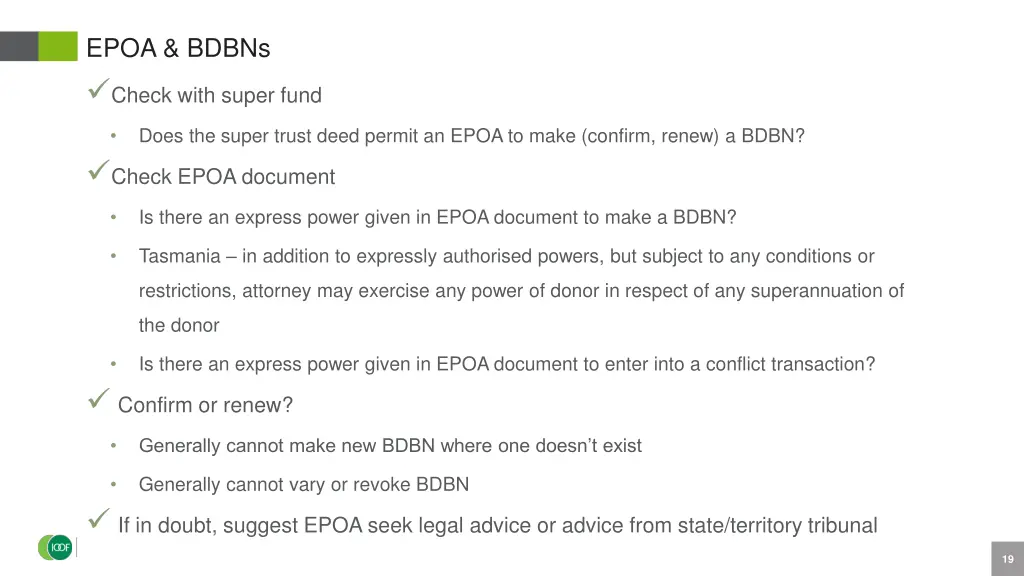 epoa bdbns check with super fund