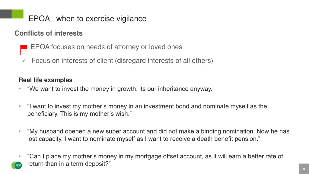 epoa when to exercise vigilance