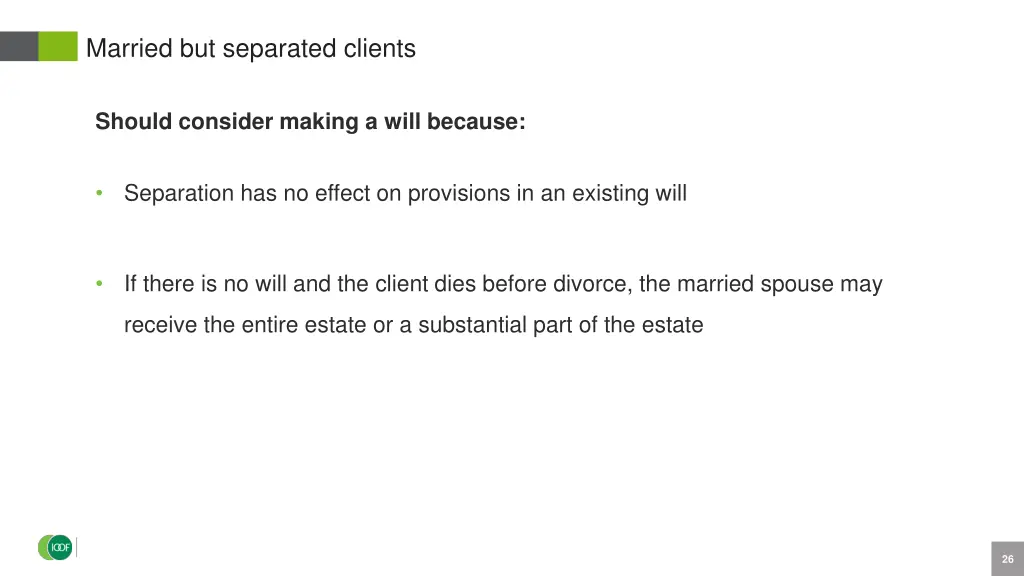 married but separated clients