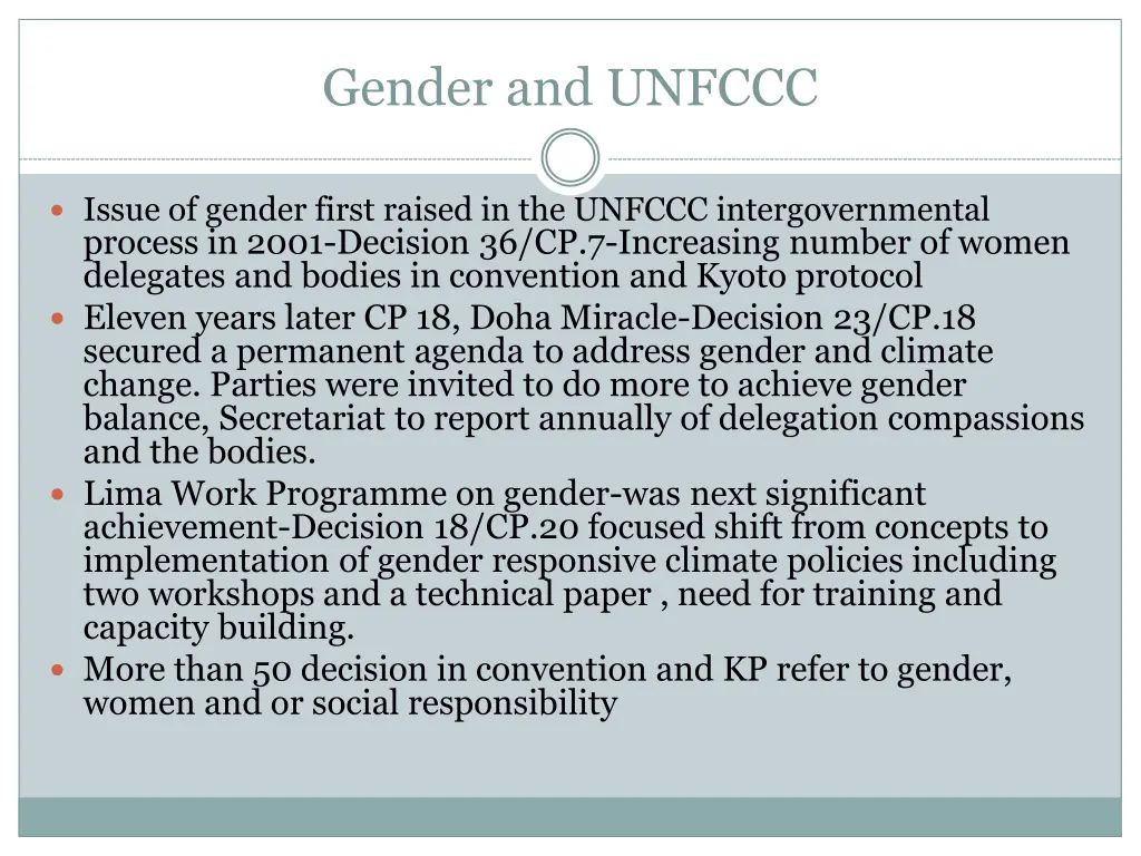 gender and unfccc