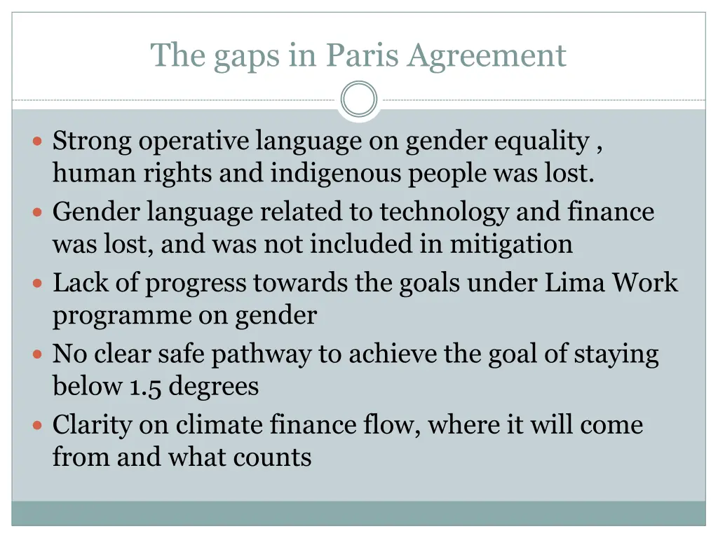 the gaps in paris agreement