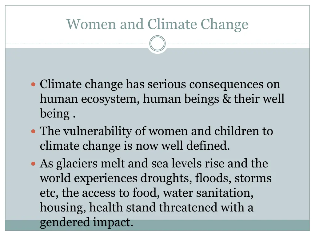 women and climate change