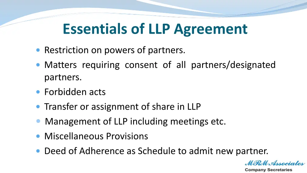 essentials of llp agreement 1