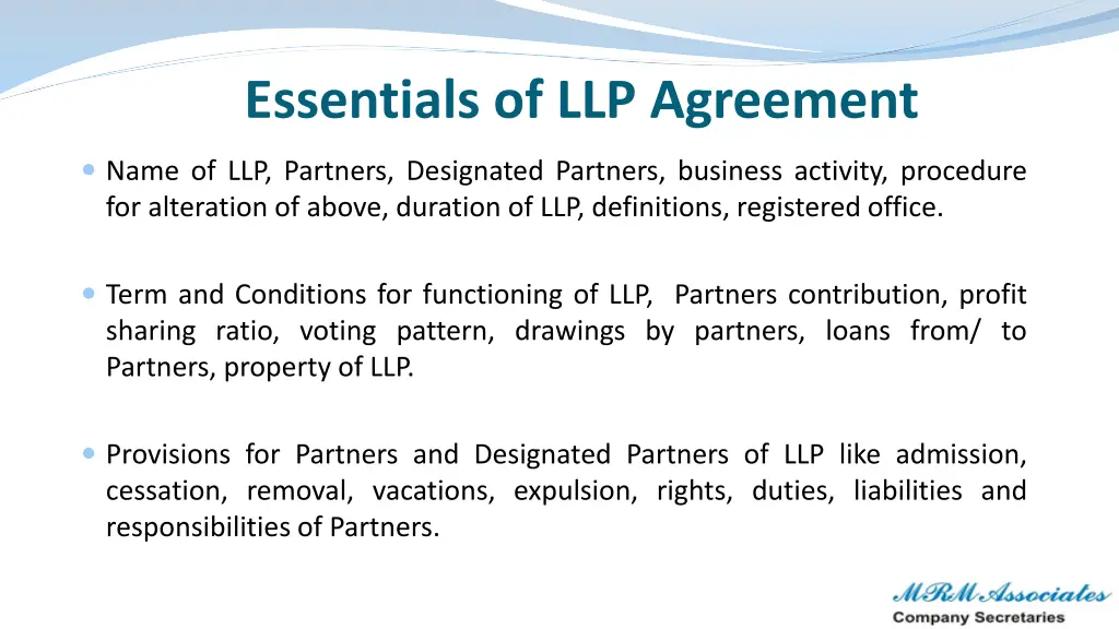 essentials of llp agreement