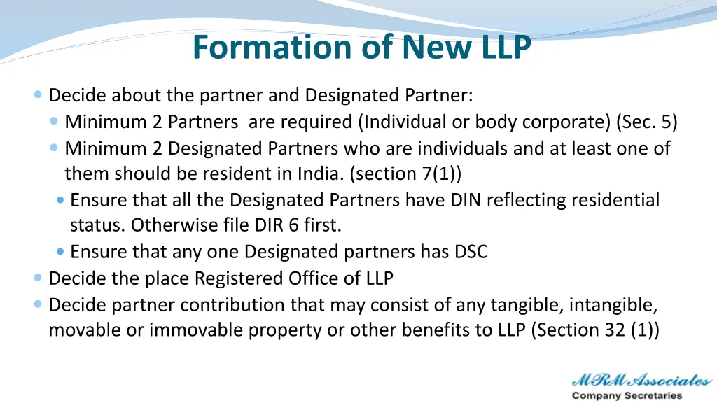 formation of new llp 1