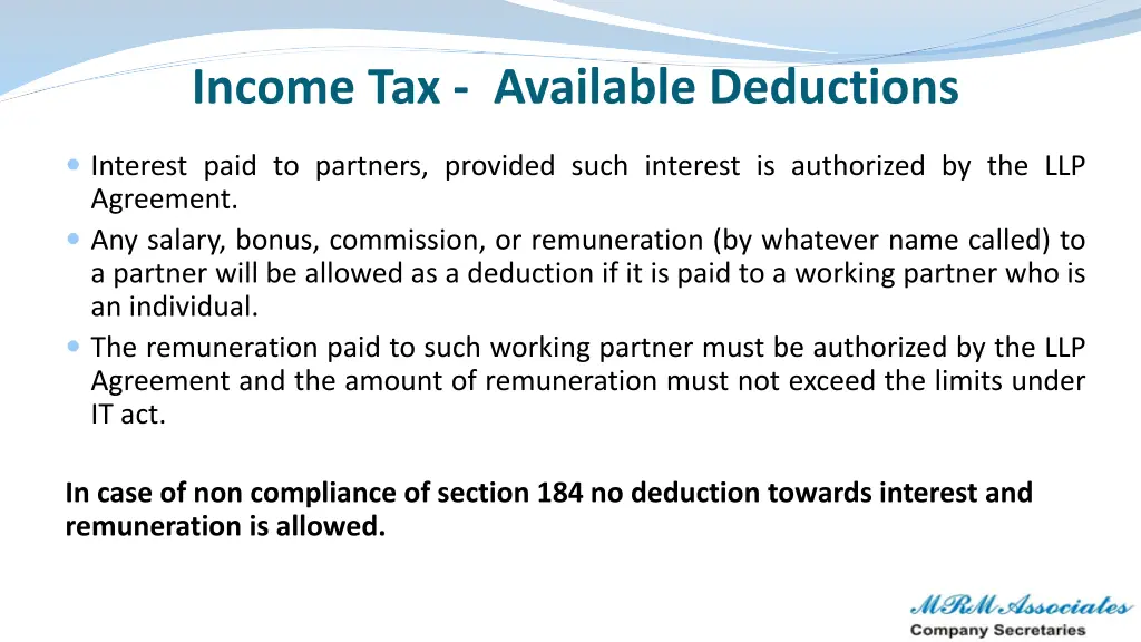 income tax available deductions