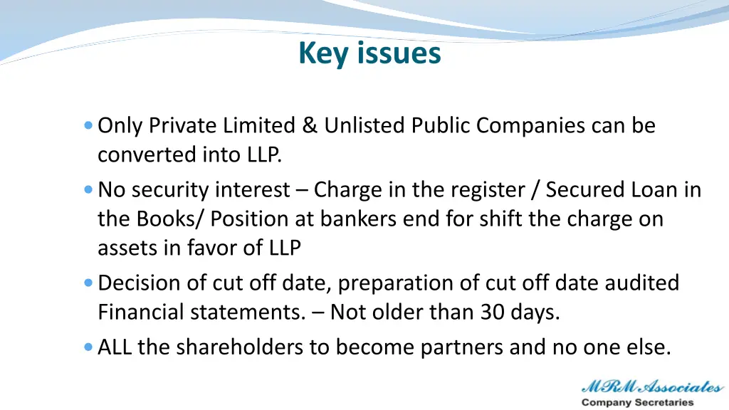 key issues 1