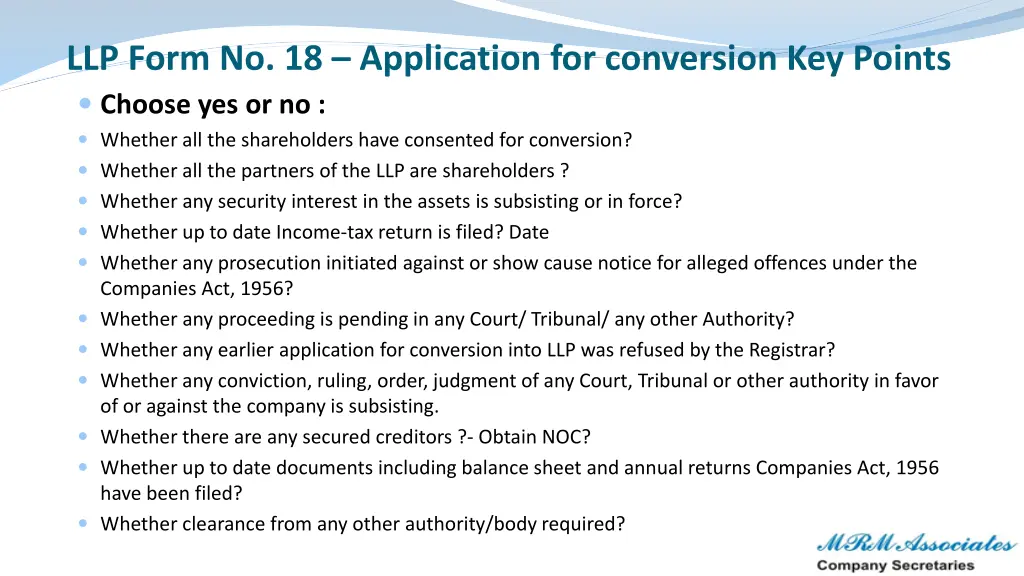 llp form no 18 application for conversion