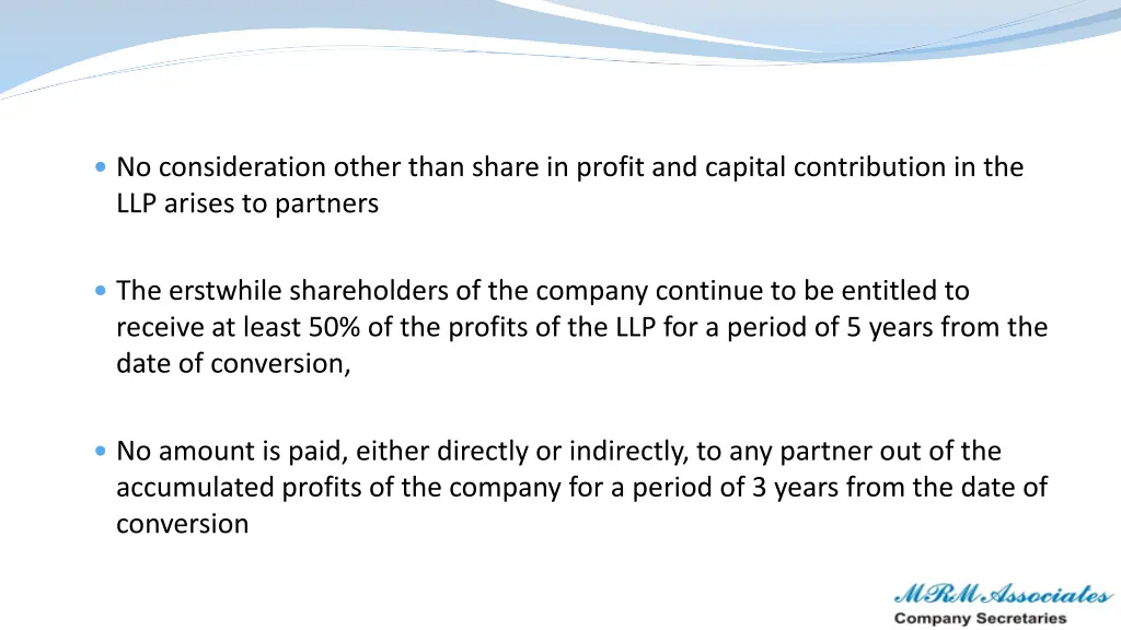 no consideration other than share in profit