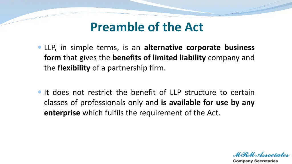 preamble of the act