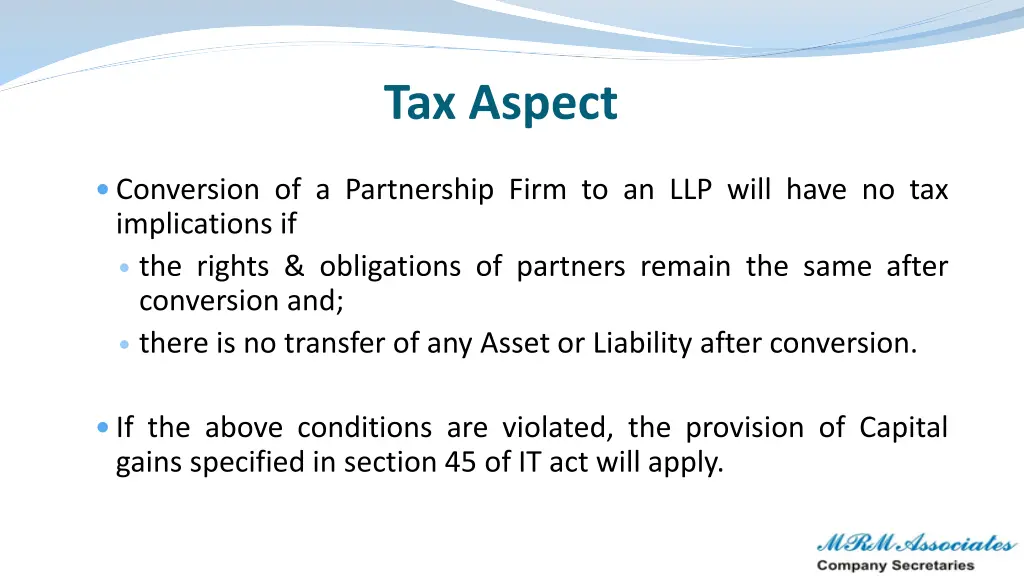 tax aspect