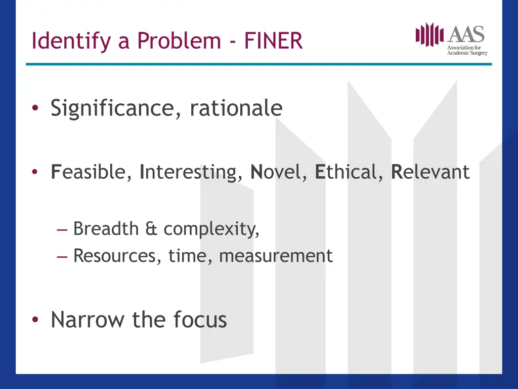 identify a problem finer