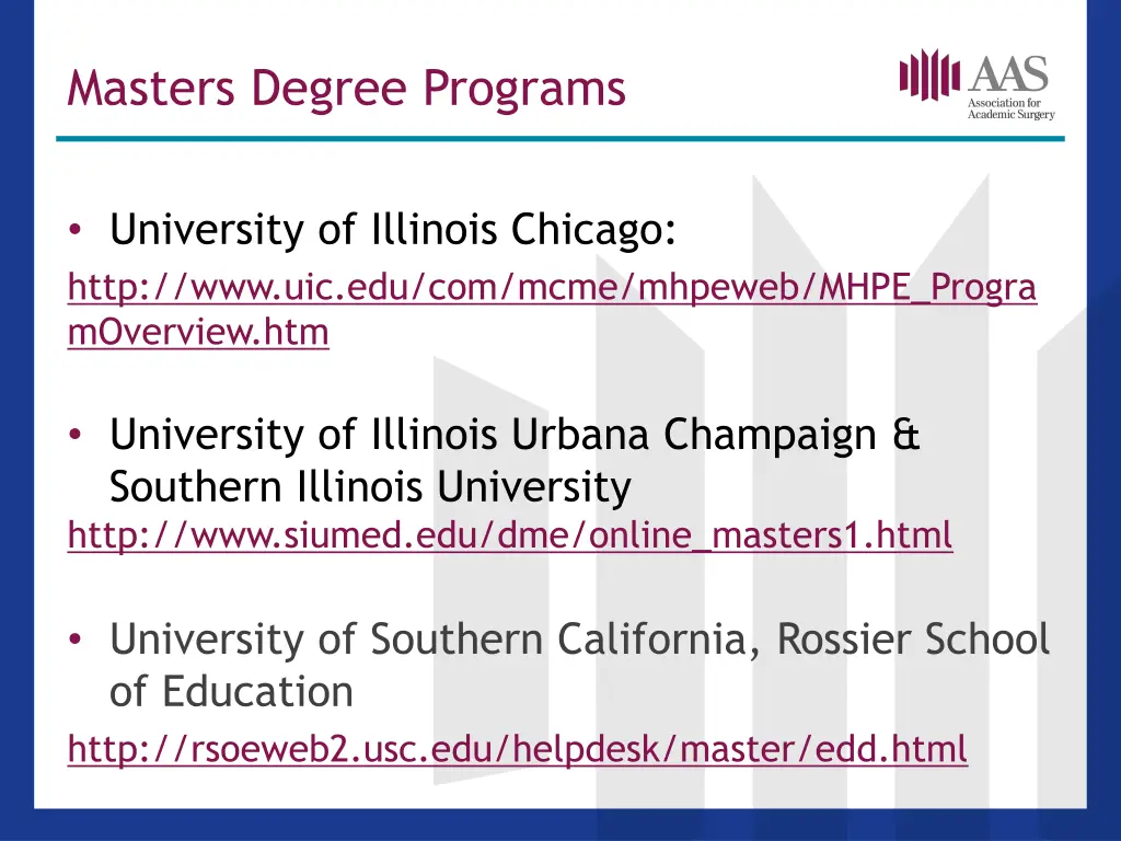 masters degree programs