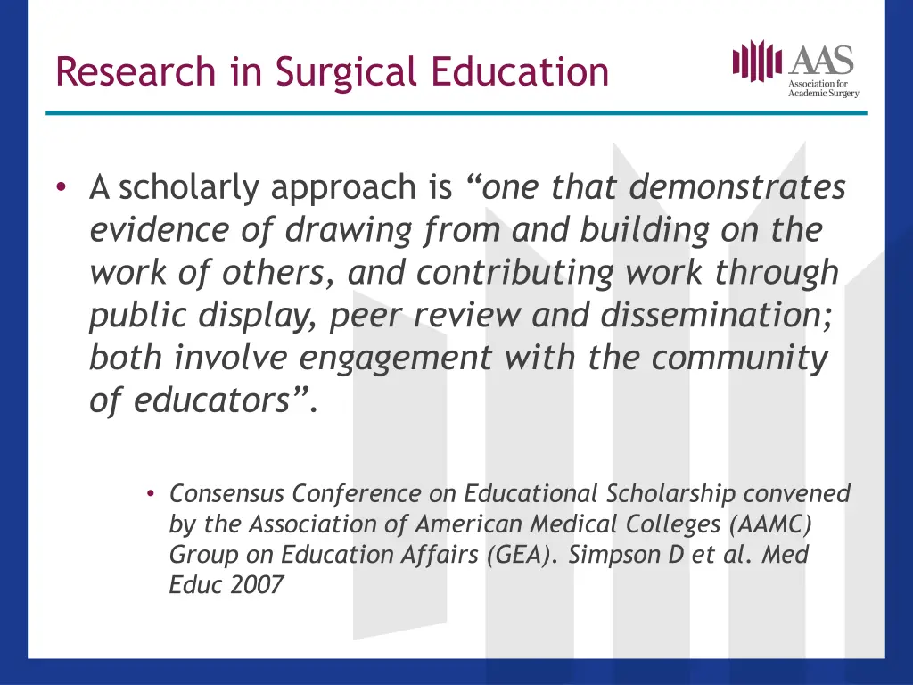 research in surgical education 1