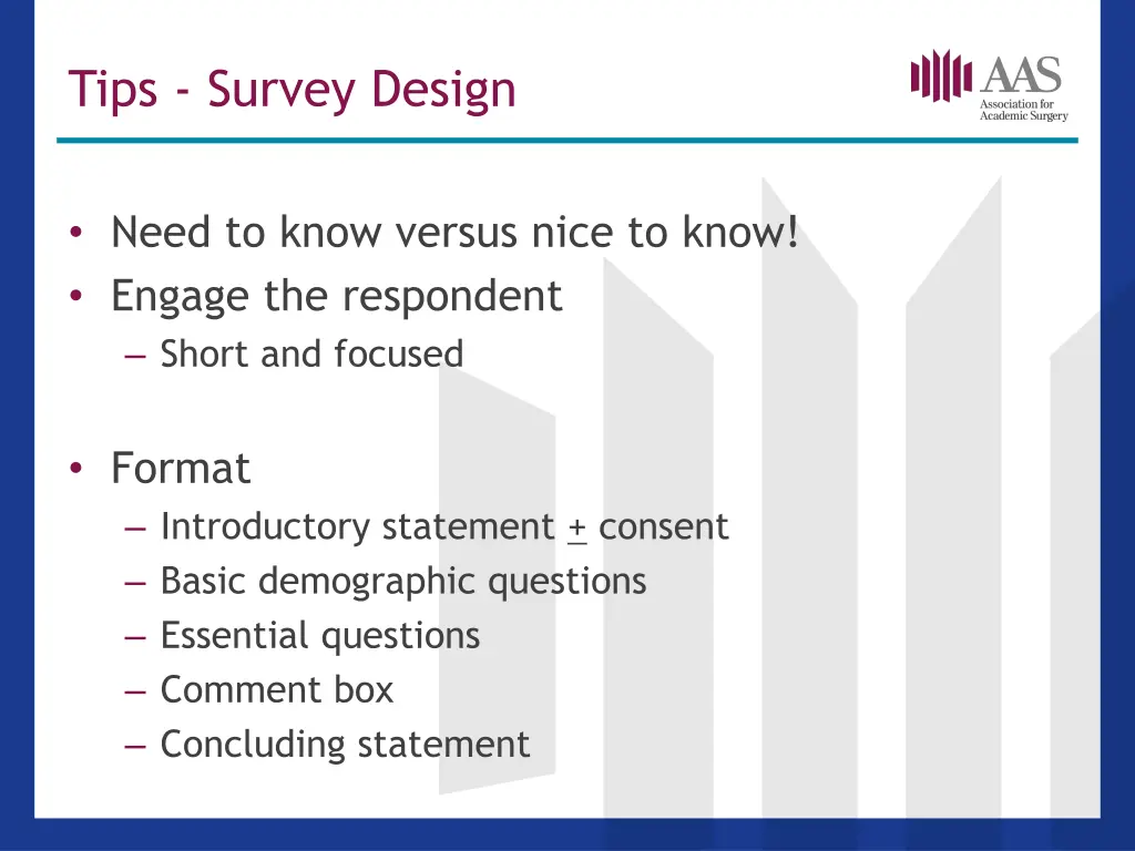 tips survey design