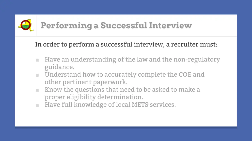 performing a successful interview