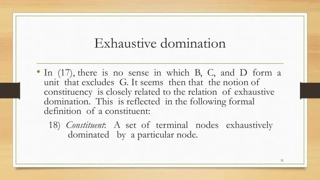 exhaustive domination 11