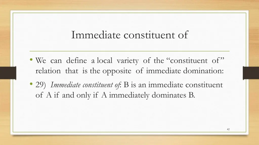immediate constituent of
