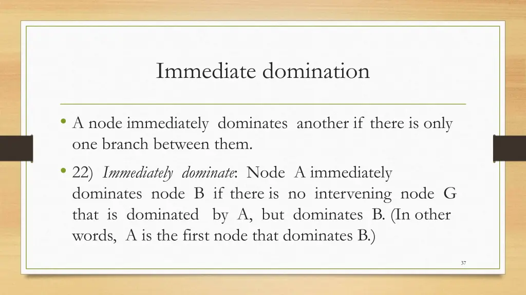 immediate domination 1