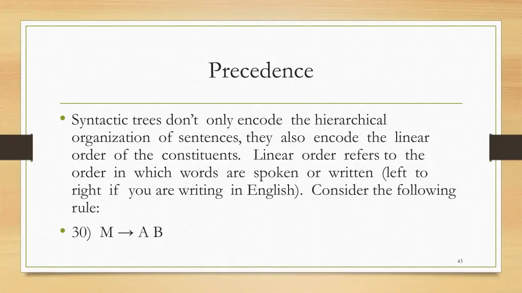 precedence