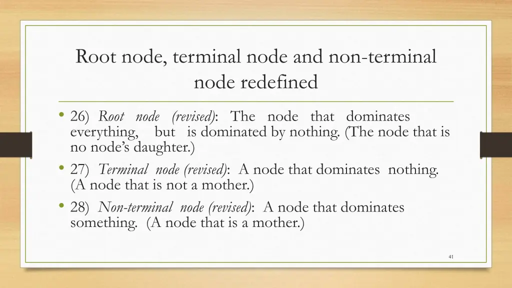 root node terminal node and non terminal node