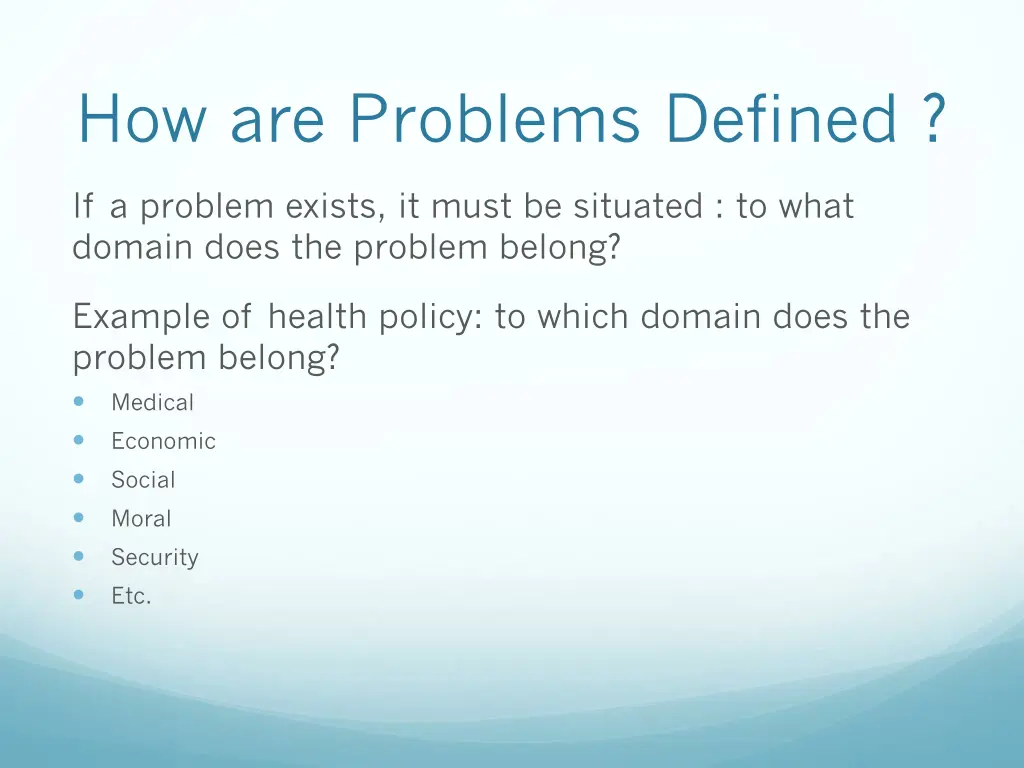 how are problems defined