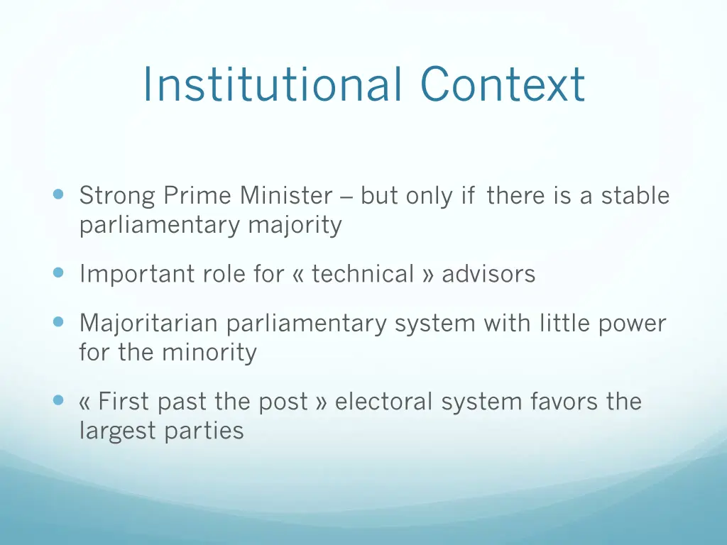 institutional context