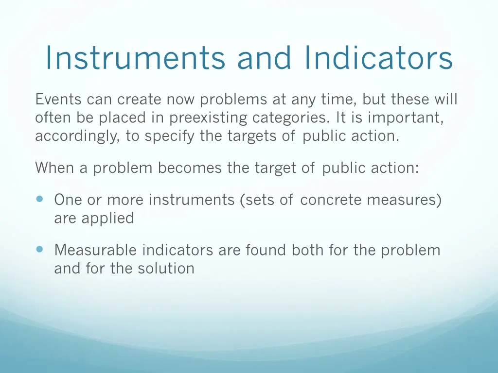 instruments and indicators